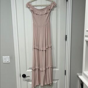 Express Strapless Light Pink Dress